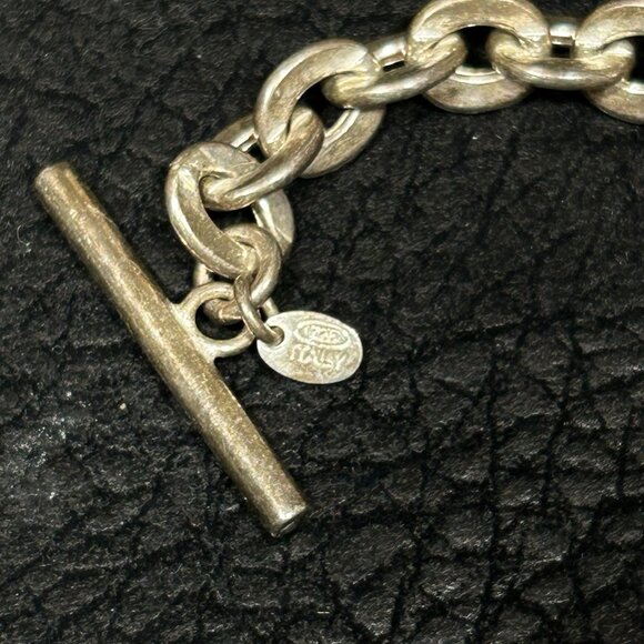 VTG ITAOR ITALY STERLING SILVER 925 NECKLACE CHAIN & FACETED ONYX ROUND PENDENT - Picture 6 of 11